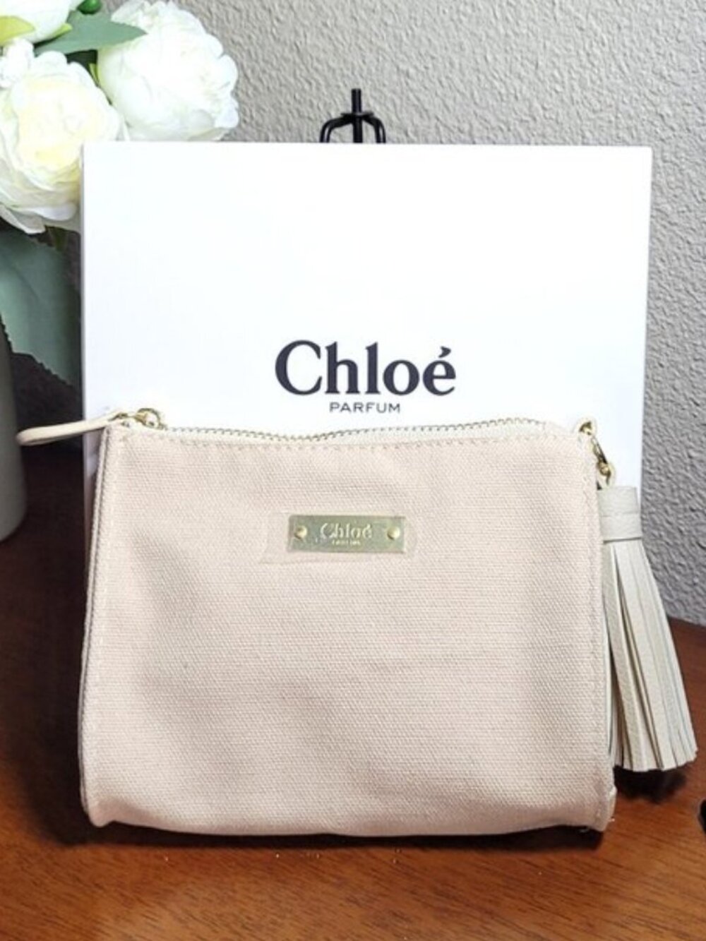 Chloe Canvas Tassel Bag NIB
